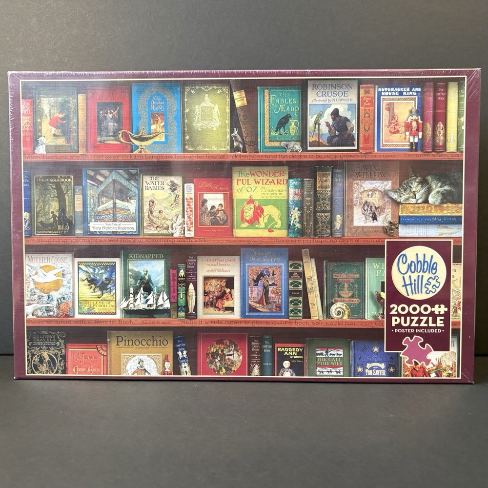 Cobble Hill 2000 Piece Puzzle Storytime New Sealed Books Classic Literature Cozy